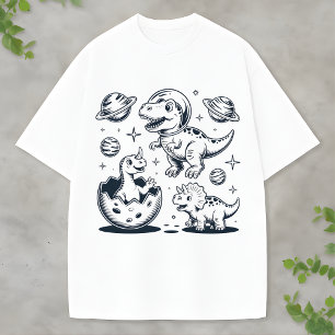 Söt rymddinosaurie Blå Dino Kul för djurälskare T Shirt