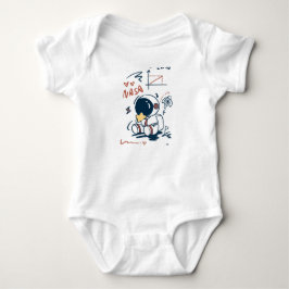 Söt rymdfärd astronautserie, barnens helhetsbody t shirt