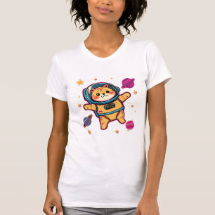 Söt rymdkatta-astronaut Kawaii Galaxy T-Shirt