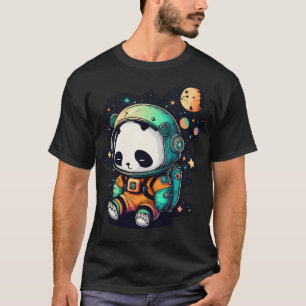 Söt rymdpanda i rymddräkt stjärnor och t shirt