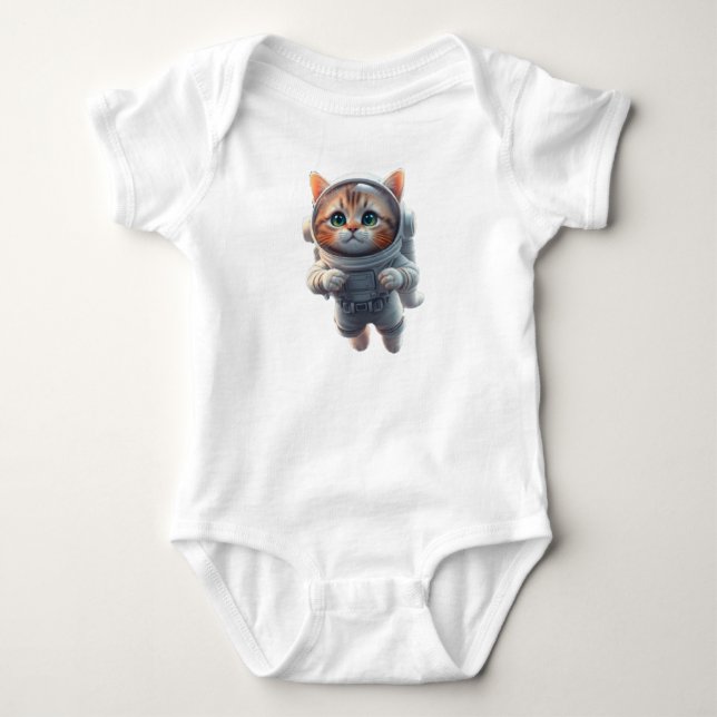 söt rymdutforskare Katt  T Shirt (Framsida)