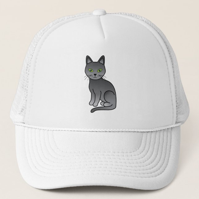 Söt rysk blå katt illustration i tecknad stil keps (Framsida)