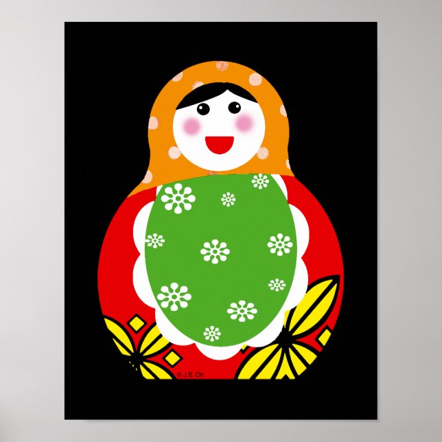 söt rysk docka i docka poster (Framsidan)