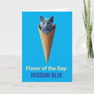 Söt ryskt blå kattkon Greeting Card Kort