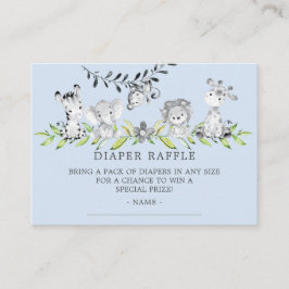 Söt Safari Baby Shower Diaper Raffle Biljett Tilläggskort