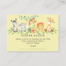 Söt Safari Baby Shower Diaper Raffle Biljett