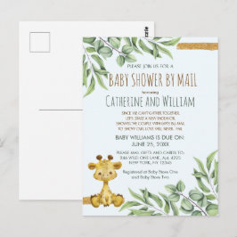 Söt Safari Djungel Giraff Baby Shower Per Post Vykort