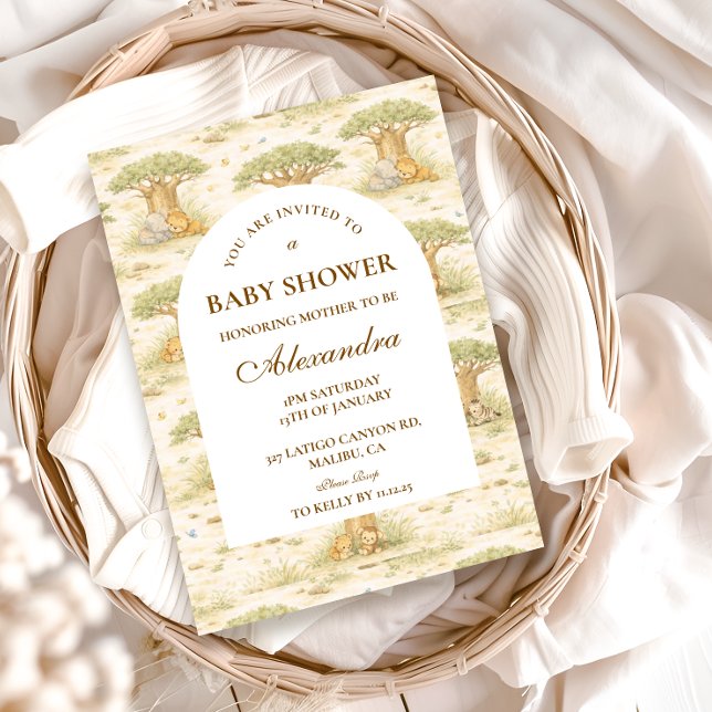 Söt Safari Djur Baby Shower Inbjudningar (Skapare uppladdad)