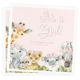 Söt Safari Djur Baby Shower Pappersservett