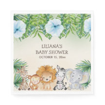 Söt Safari Djur Djungel Pojke Bebis Shower