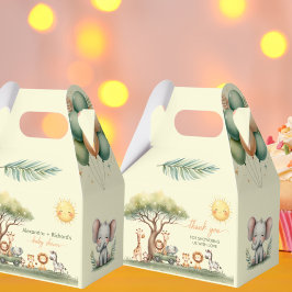 Söt safari-djur könsneutral baby shower presentaskar
