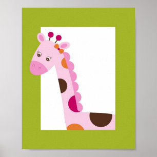 Söt Safari Jungle Animal Nursery Wall Art Skriv ut Poster