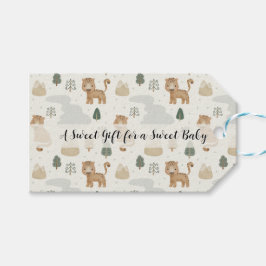 Söt Safari Leopard Mönster Baby Shower Fördel Gåva Presentetikett