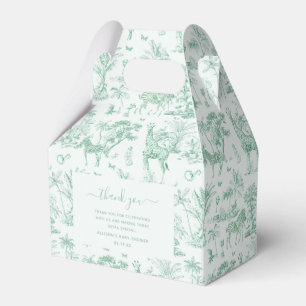 Söt Safari Toile de Jouy Mint Baby Shower Presen Presentaskar