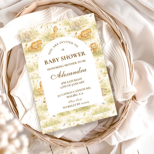 Söt saga om söta djur på safari i djungeln inbjudningar (Skapare uppladdad)