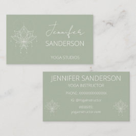 Söt Sage Grönt Boho Blommigt Lotus Yoga Visitkort