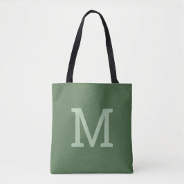 Söt Sage Grönt Monogram första Tote Bag Tygkasse