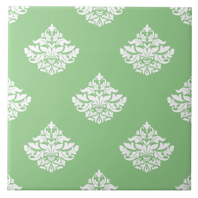 Söt sage grönt Victorian blommönster kök Kakelplatta (Framsidan)