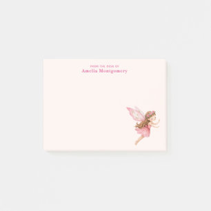 Söt sagoflicka i rosa klänning Whimsical Post-it Block