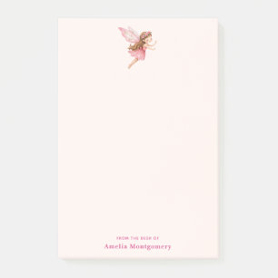 Söt sagoflicka i rosa klänning Whimsical Post-it Block