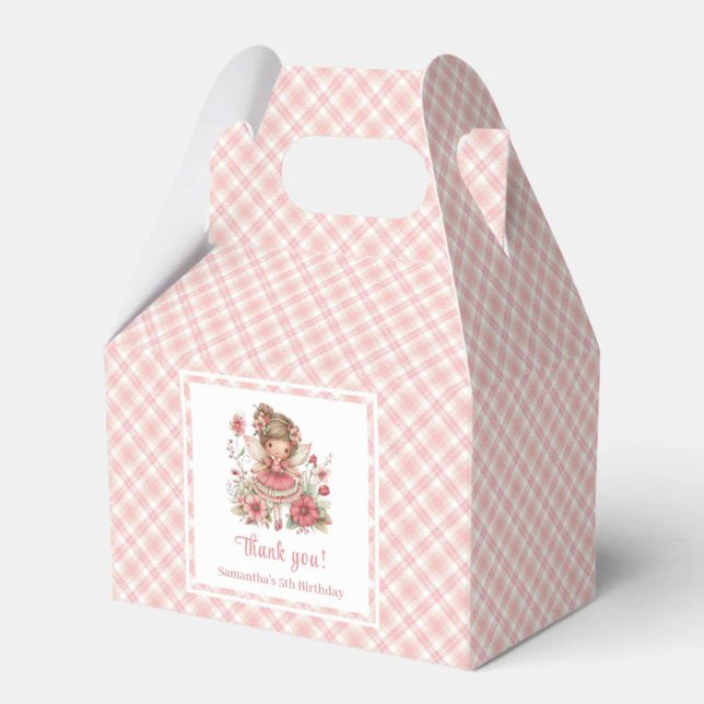 Söt Sagoflicka Rodnad Blommig Födelsedagspresentlå Presentaskar (Sweet Fairy Girl Blush Floral Birthday Favor Box

)