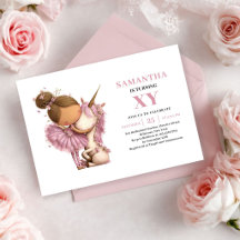 Söt Sagoprinsessa 3-årsdag Rose Guld inbjudan