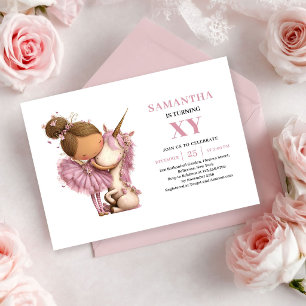 Söt Sagoprinsessa 3-årsdag Rose Guld inbjudan