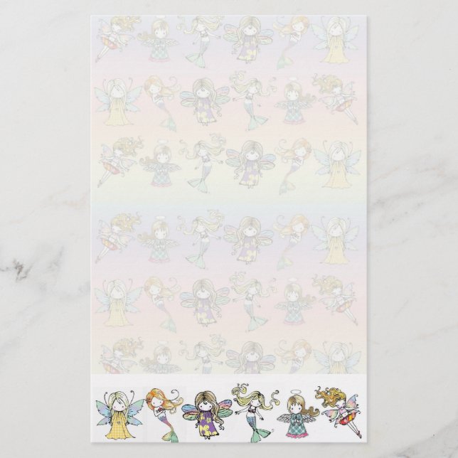 Söt Sagoprinsessa Ängel Pappersvaror Brevpapper (Framsida)