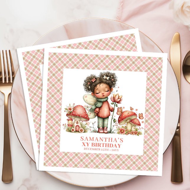 Söt Sagoträdgård Whimsical Födelsedagsfest Servett (Sweet Fairy Garden Whimsical Birthday Party Napkins)