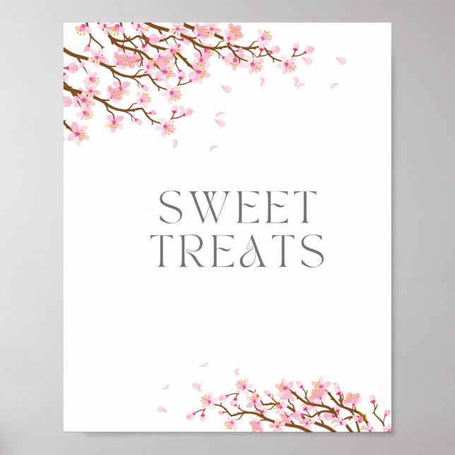Söt Sak Körsbärsblomskylt för Bröllopsfest Poster (Framsidan)