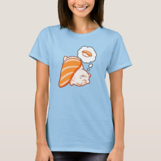 Söt Sake Neko Lax Sushi Katt Matluffare Present T Shirt