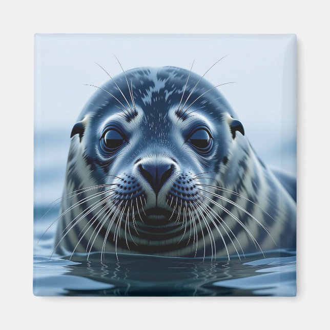 Söt säl närbild magnet (Framsidan)