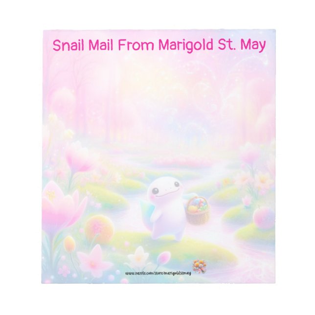 Söt Salamander Blommig Anteckningsblock (Framsida)