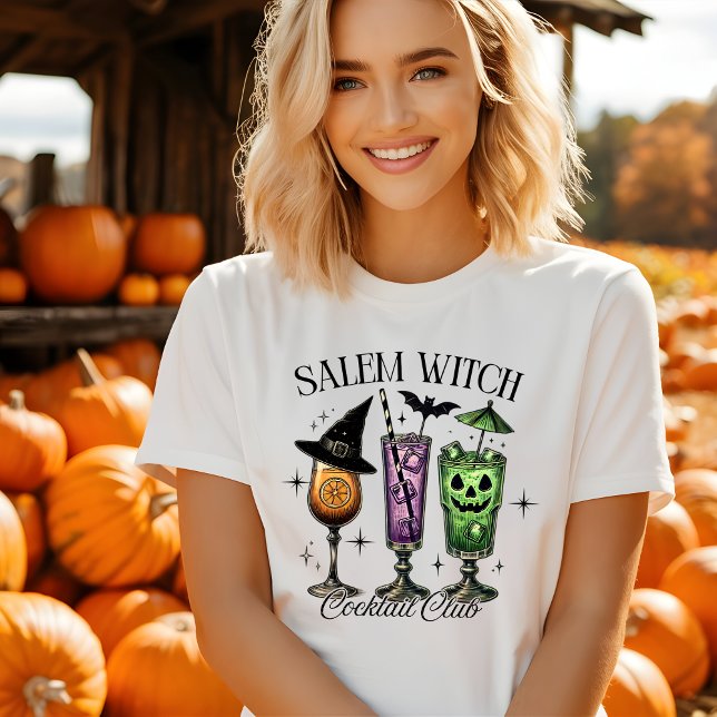 Söt Salem-häxa cocktailklubb Halloween T-shirt (Skapare uppladdad)
