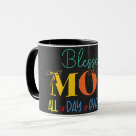 Söt Salig MAMMA Hela Dagen Varje Dag Färgrik Mugg