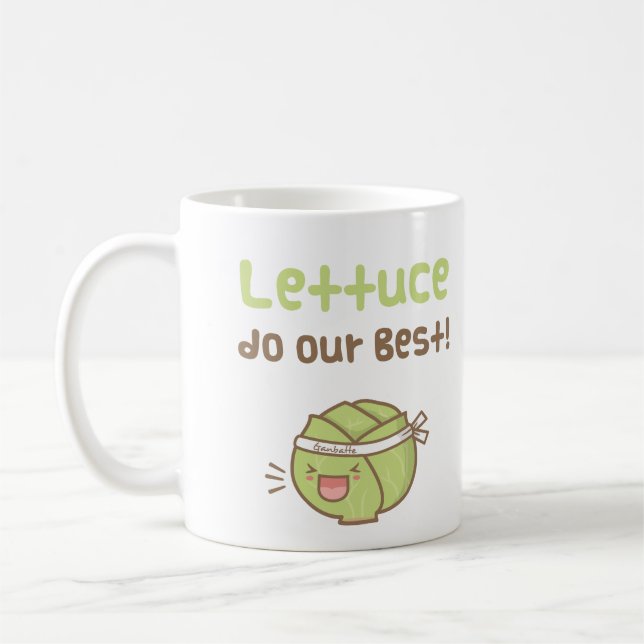 Söt Sallad Gör Vårt Bästa Grönsak Puns Humor Kaffemugg (Vänster)