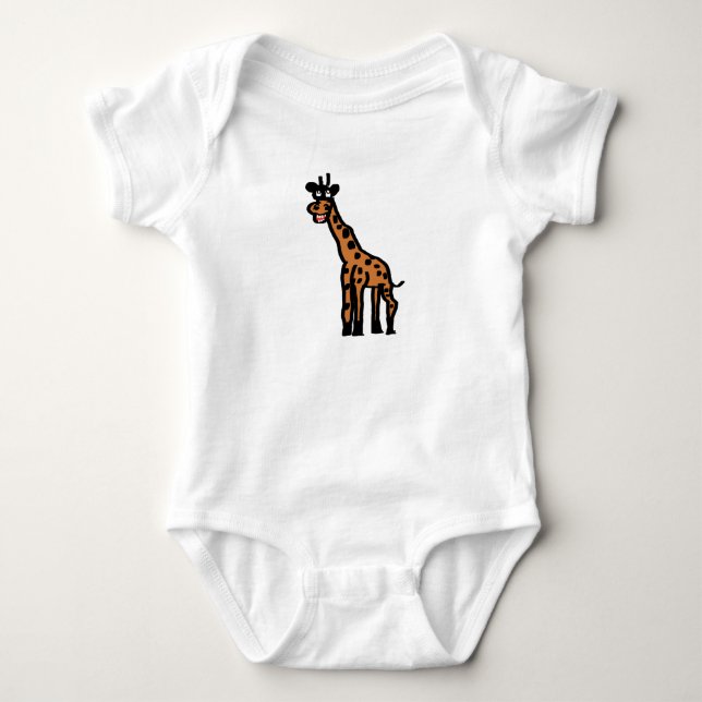Söt & Sällsynt Handritad Giraff Barn Bodysuit T Shirt (Framsida)