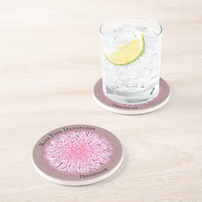 Söt Sällsynt Rosa Dandelion Flower Boho Underlägg (Sidan)