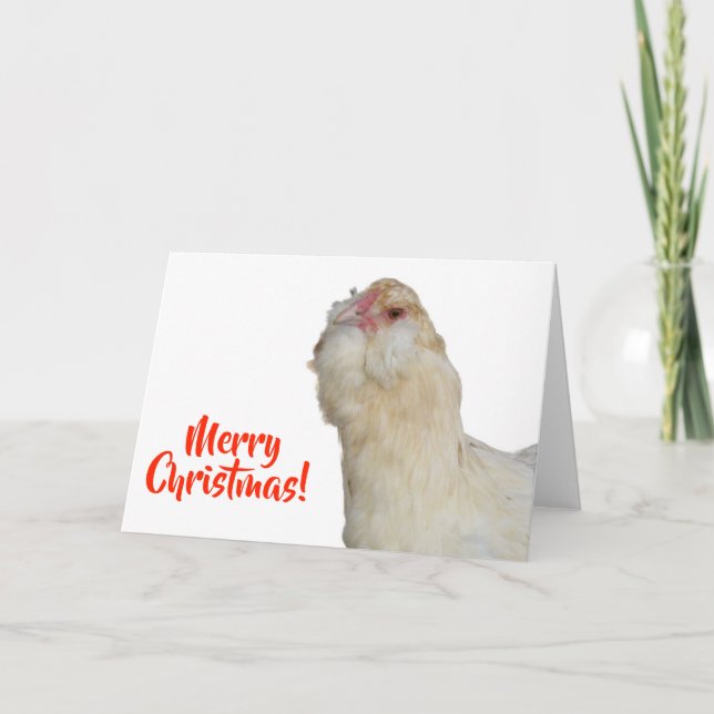 Söt sällsynt veteamerikanska höna God Jul Kort (Framsida)