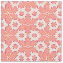 Söt Salmon Rosa Flowers & Dots Mönster Tyg