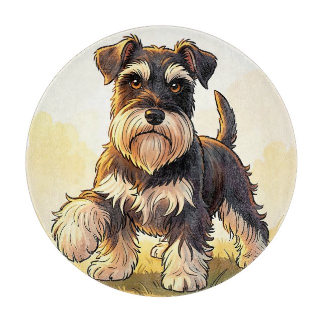 Söt salt och peppar Schnauzer-valp  (Framsidan)