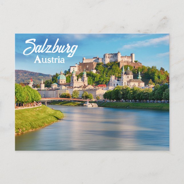 Söt Salzburg med slottet i Österrike Vykort (Framsida)