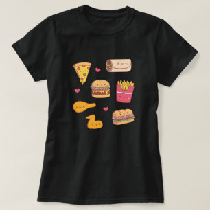 Söt samling med snabbmatsdoodles t shirt