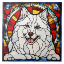 Söt Samoyed Dekorativ Keramisk Kakel