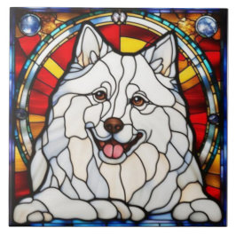 Söt Samoyed Dekorativ Keramisk Kakel