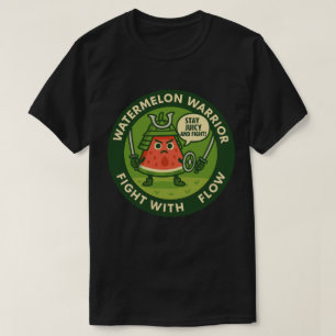 Söt Samuraj-Vattenmelon Japansk Temakonst T Shirt