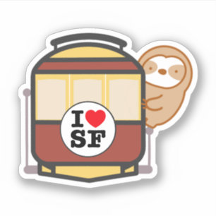 Söt San Francisco Kabelvagn Sengångare Klistermärken