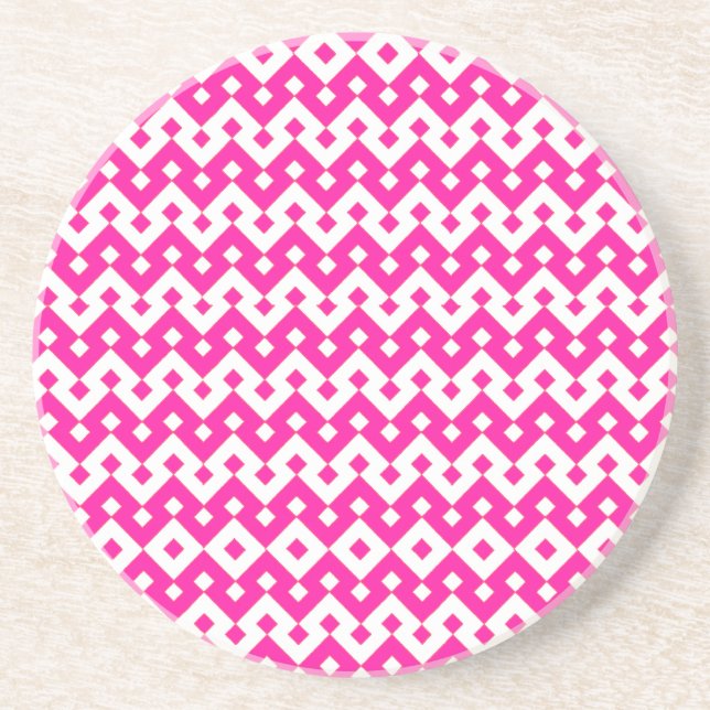 Söt Sandstone Underlägg, Candy Rosa Geometric Underlägg (Framsidan)