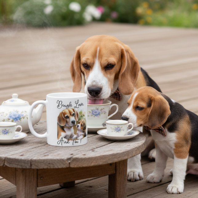 Söt Sandy Browns Te och Beagle-kärlek Kaffemugg (Skapare uppladdad)