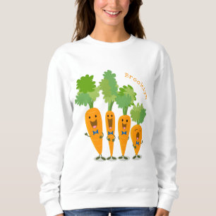 Söt sångande morotskvartett tecknad illustration t shirt